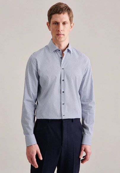 Shaped Business shirt Print in Light Blue |  Seidensticker Onlineshop