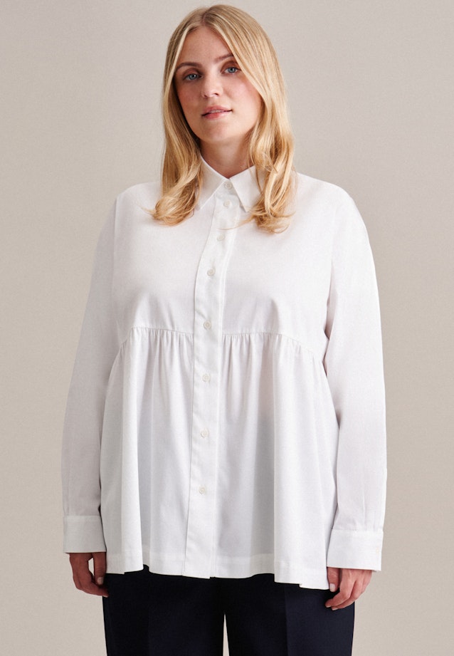Curvy Kragen Hemdbluse Regular in Weiß |  Seidensticker Onlineshop