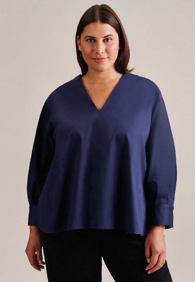 Curvy V-Neck Tunika Regular in Dunkelblau | Seidensticker Onlineshop