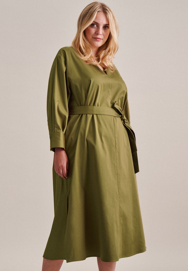 Curvy V-Neck Kleid Regular in Grün |  Seidensticker Onlineshop