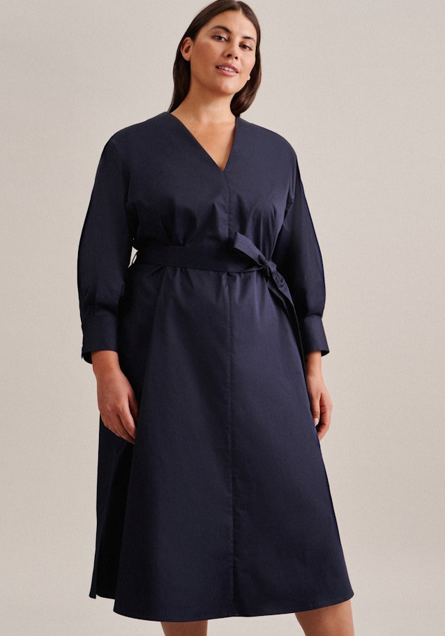 Grande taille V-Neck Dress in Dark Blue | Seidensticker Onlineshop