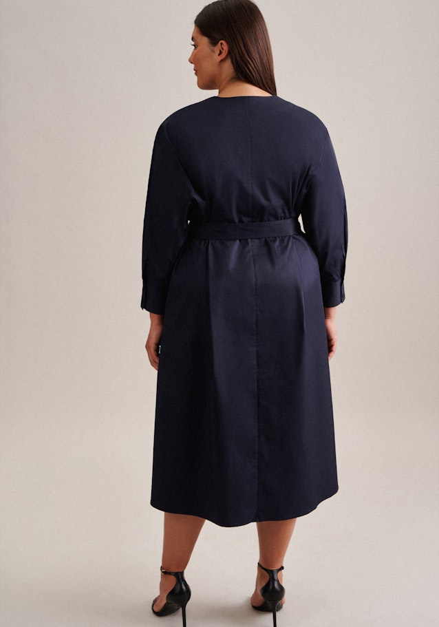 Curvy V-Neck Kleid Regular in Dunkelblau | Seidensticker Onlineshop