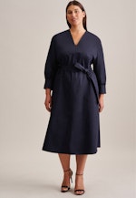 Grande taille V-Neck Dress in Dark Blue |  Seidensticker Onlineshop