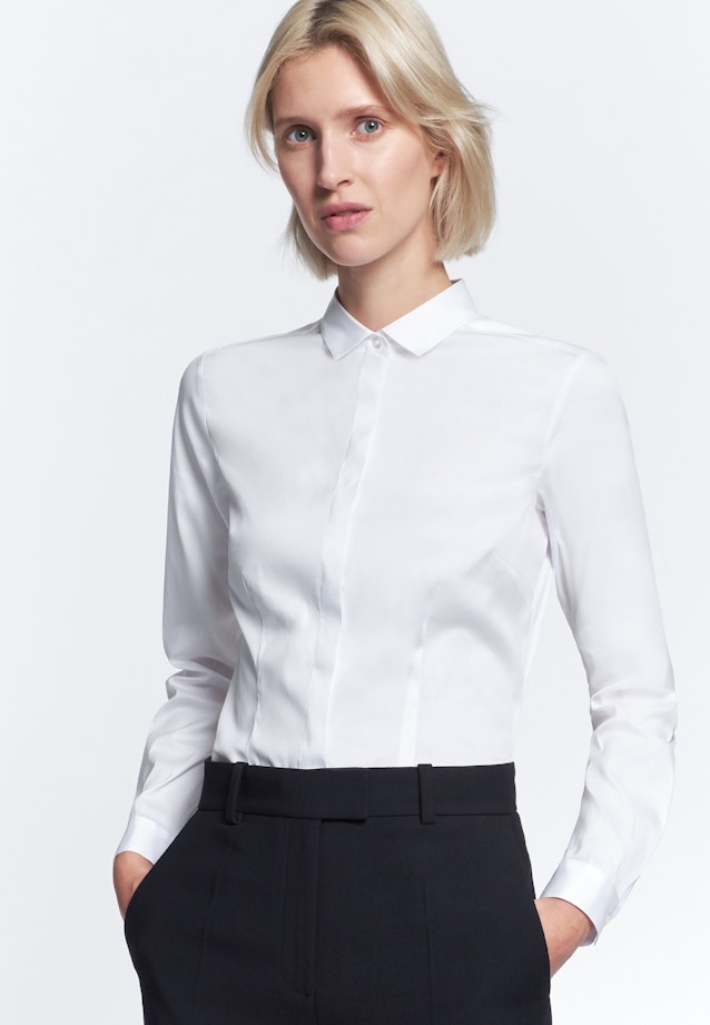 Hemdbluse Uni in Weiß |  Seidensticker Onlineshop