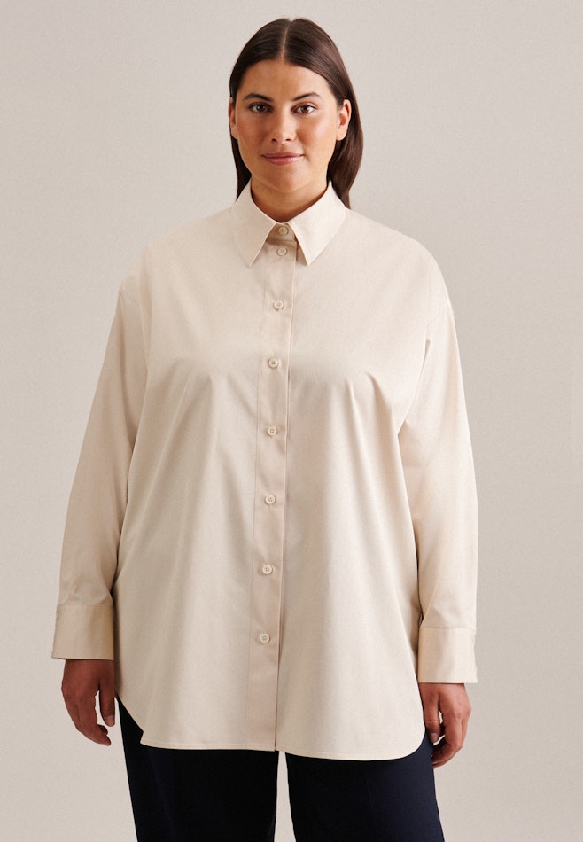 Curvy Kragen Longbluse Oversized in Ecru | Seidensticker Onlineshop