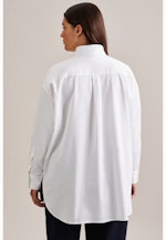 Grande taille Collar Long Blouse in White |  Seidensticker Onlineshop