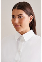 Grande taille Collar Long Blouse in White |  Seidensticker Onlineshop