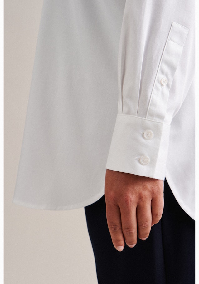 Curvy Kragen Longbluse Oversized in Weiß |  Seidensticker Onlineshop