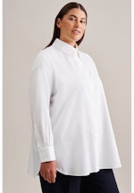 Grande taille Collar Long Blouse in White |  Seidensticker Onlineshop