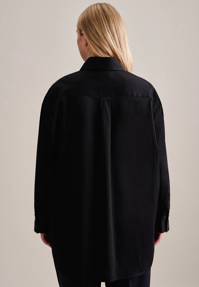 Longbluse Uni in Schwarz |  Seidensticker Onlineshop