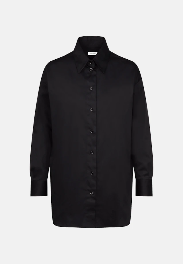 Longbluse Uni in Schwarz |  Seidensticker Onlineshop