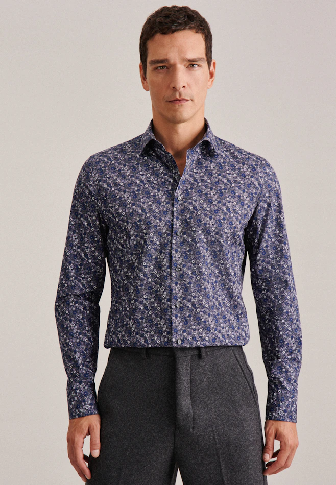 Slim Chemise d'affaires Floral dans Gris | Boutique en ligne Seidensticker