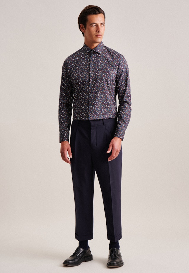 Shaped Business shirt Print in Dark Blue |  Seidensticker Onlineshop