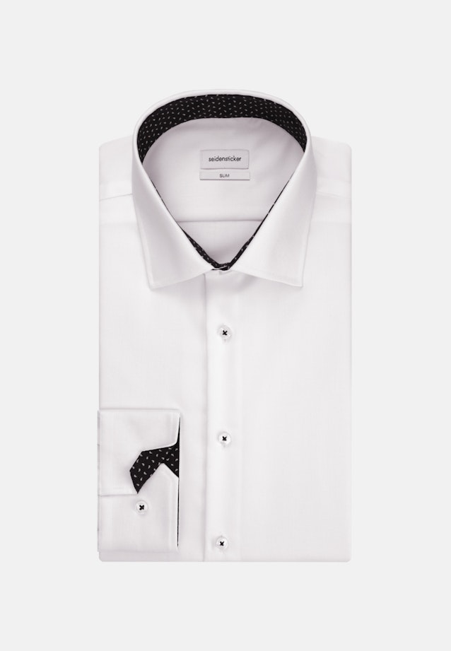 Chemise Business Slim Twill (sergé) Col Kent in Blanc |  Seidensticker Onlineshop