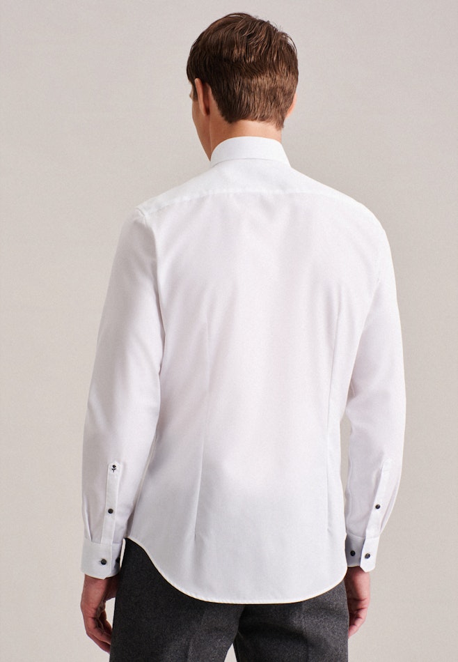 Non-iron Poplin Business Shirt in Slim with Kent-Collar in White | Seidensticker online shop