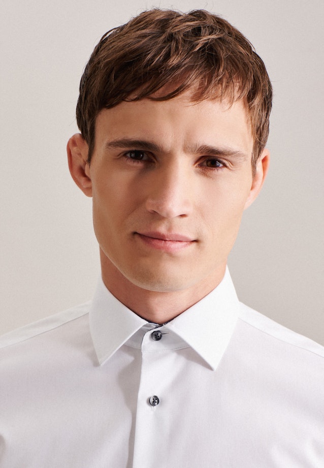 Non-iron Poplin Business Shirt in Slim with Kent-Collar in White |  Seidensticker Onlineshop