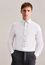 Non-iron Poplin Business Shirt in Slim with Kent-Collar in White |  Seidensticker Onlineshop