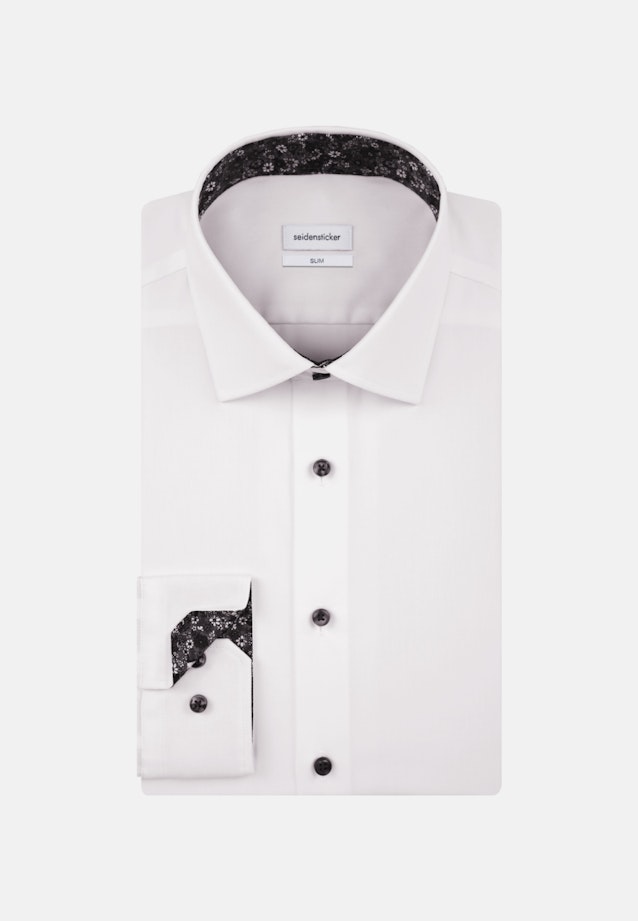 Non-iron Poplin Business Shirt in Slim with Kent-Collar in White |  Seidensticker Onlineshop