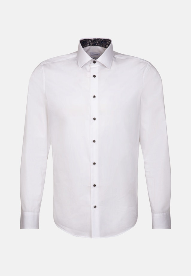 Non-iron Poplin Business Shirt in Slim with Kent-Collar in White |  Seidensticker Onlineshop