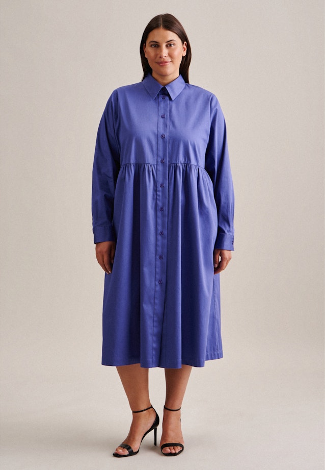 Curvy Kragen Kleid Regular in Mittelblau |  Seidensticker Onlineshop