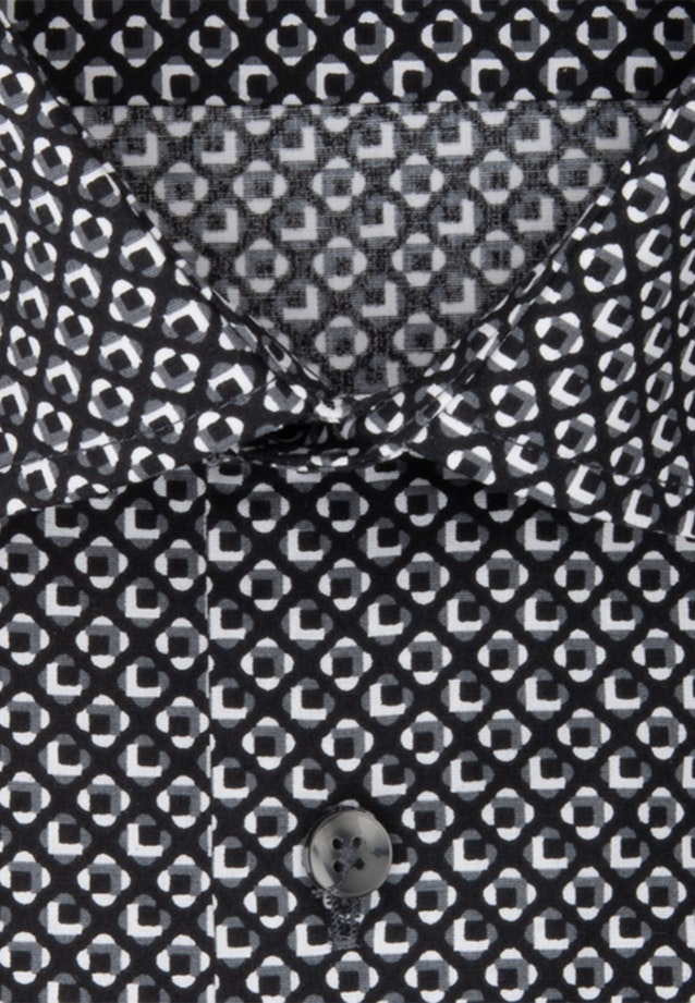 Regular Business Hemd Druck in Schwarz |  Seidensticker Onlineshop