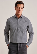 Regular Business Hemd Druck in Schwarz |  Seidensticker Onlineshop