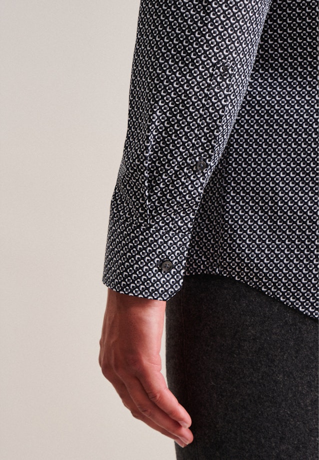 Regular Business Hemd Druck in Schwarz |  Seidensticker Onlineshop