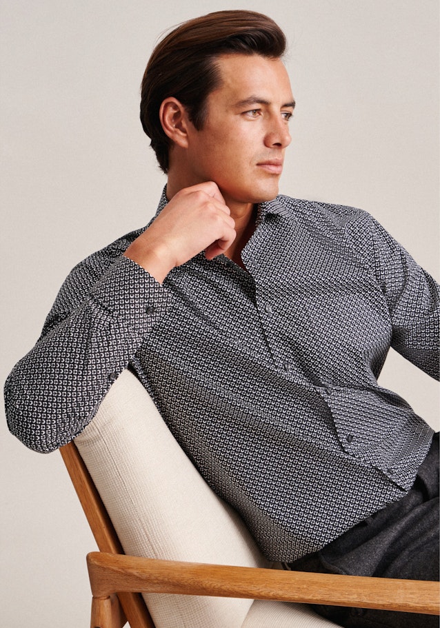 Regular Chemise Business Imprimé in Noir | Seidensticker Onlineshop