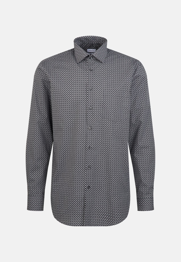 Regular Business Hemd Druck in Schwarz |  Seidensticker Onlineshop