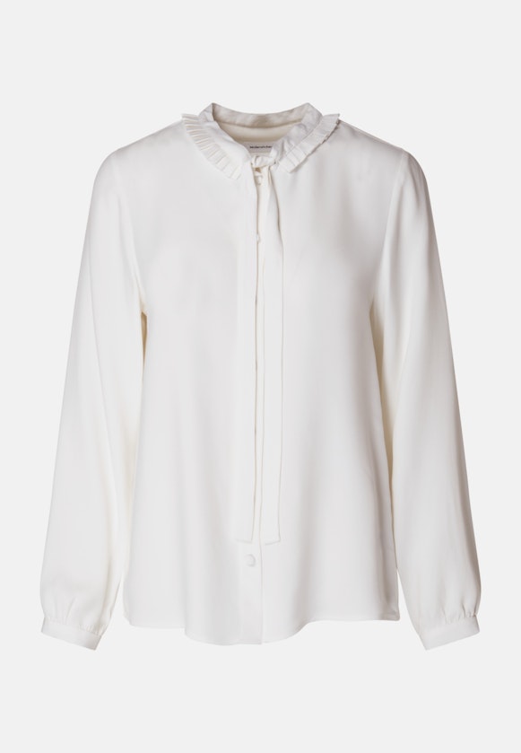 Long sleeve Crepe Stand-Up Blouse in White |  Seidensticker Onlineshop