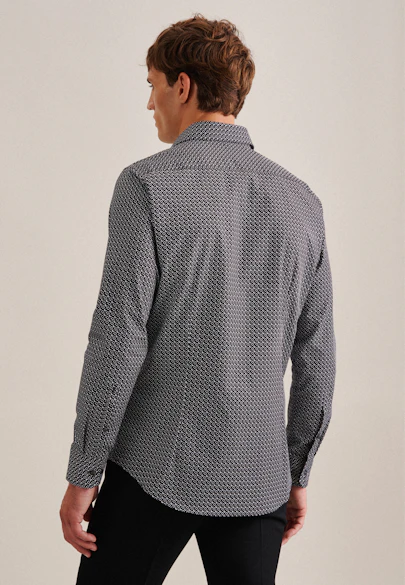 Slim Business Hemd Druck in Schwarz |  Seidensticker Onlineshop