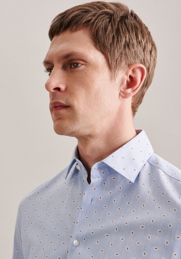 Flannel shirt in Slim with Kent-Collar in Light Blue |  Seidensticker Onlineshop