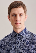 Slim Chemise en flanelle Floral in Bleu Foncé |  Seidensticker Onlineshop