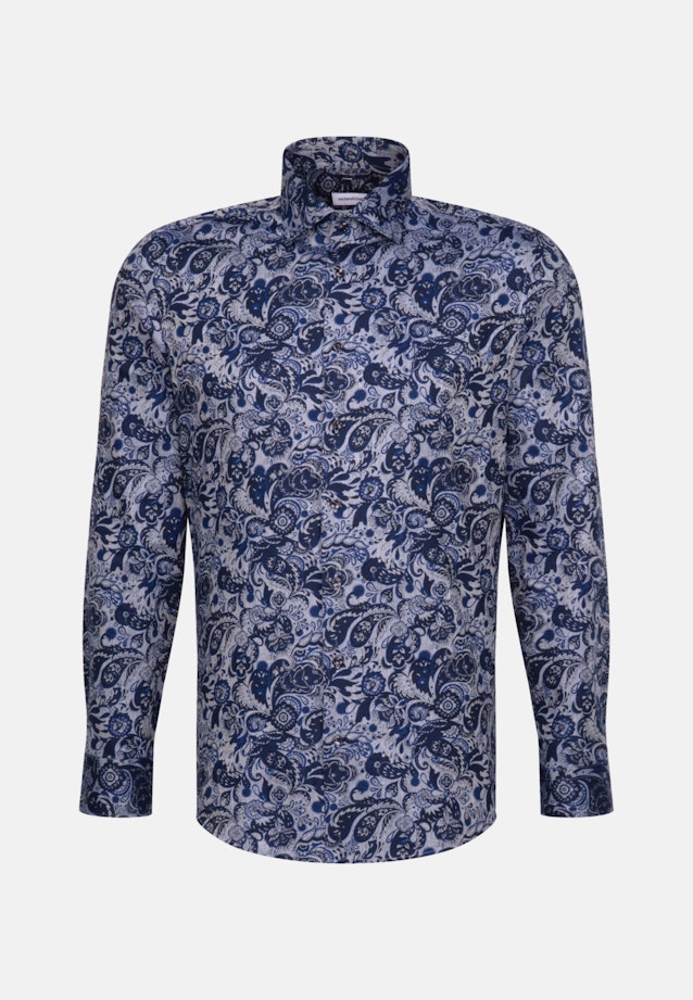 Slim Chemise en flanelle Floral in Bleu Foncé |  Seidensticker Onlineshop