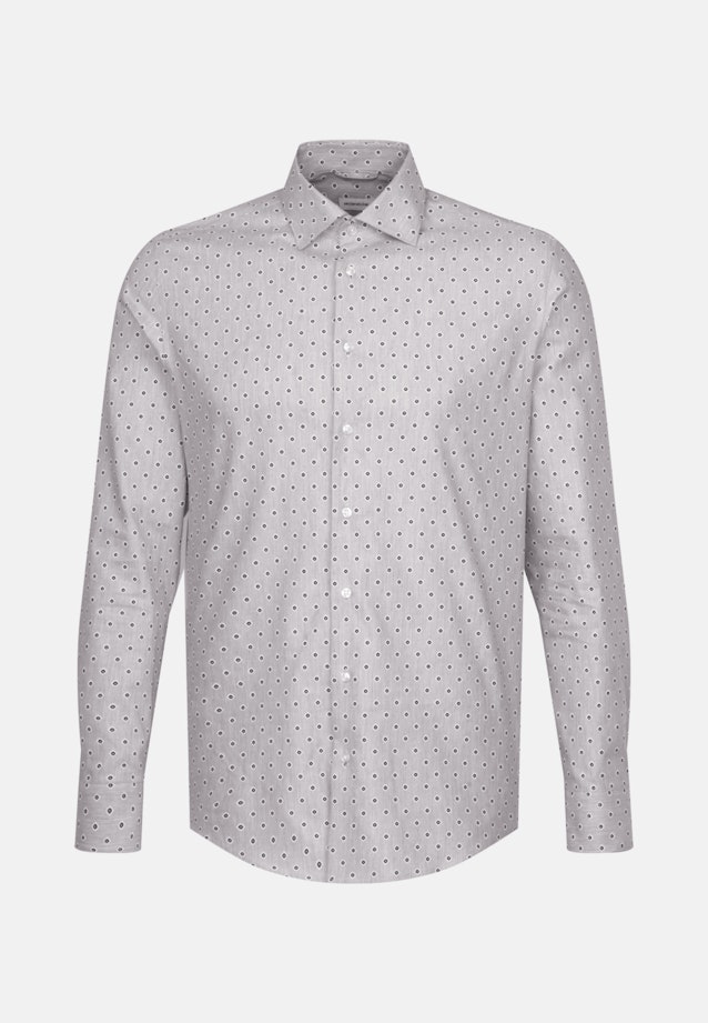 Slim Flanellhemd Druck in Grau |  Seidensticker Onlineshop