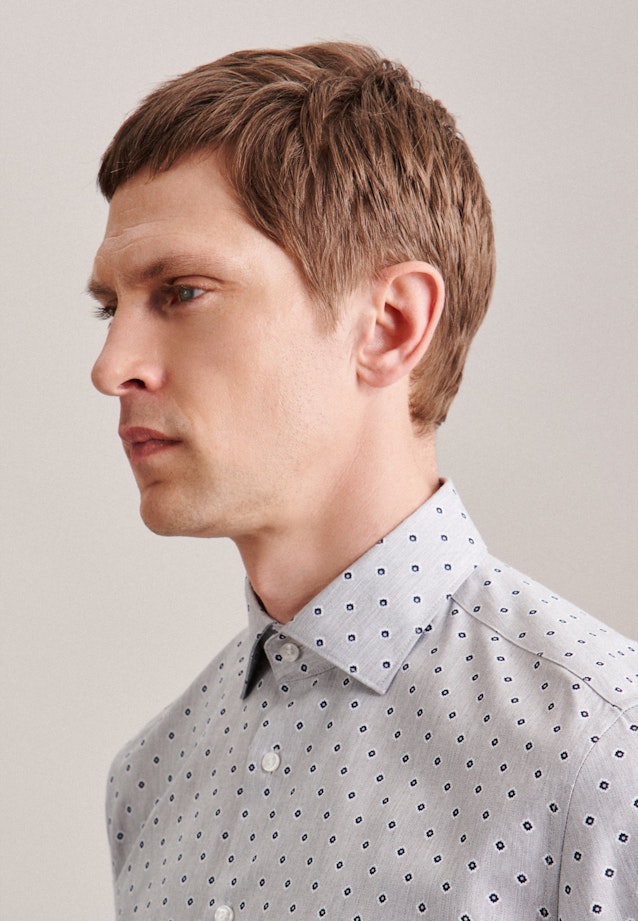 Shaped Business Hemd Druck in Grau |  Seidensticker Onlineshop