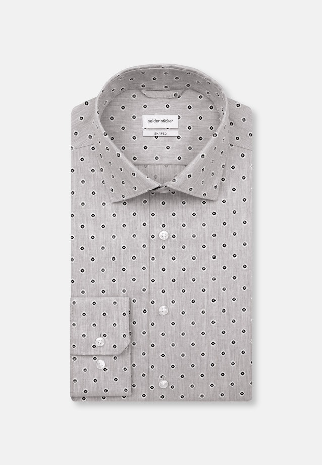 Shaped Business Hemd Druck in Grau |  Seidensticker Onlineshop