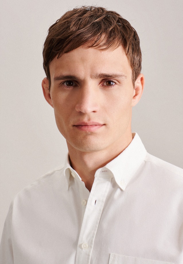 Regular Chemise décontractée Uni in Ecru |  Seidensticker Onlineshop