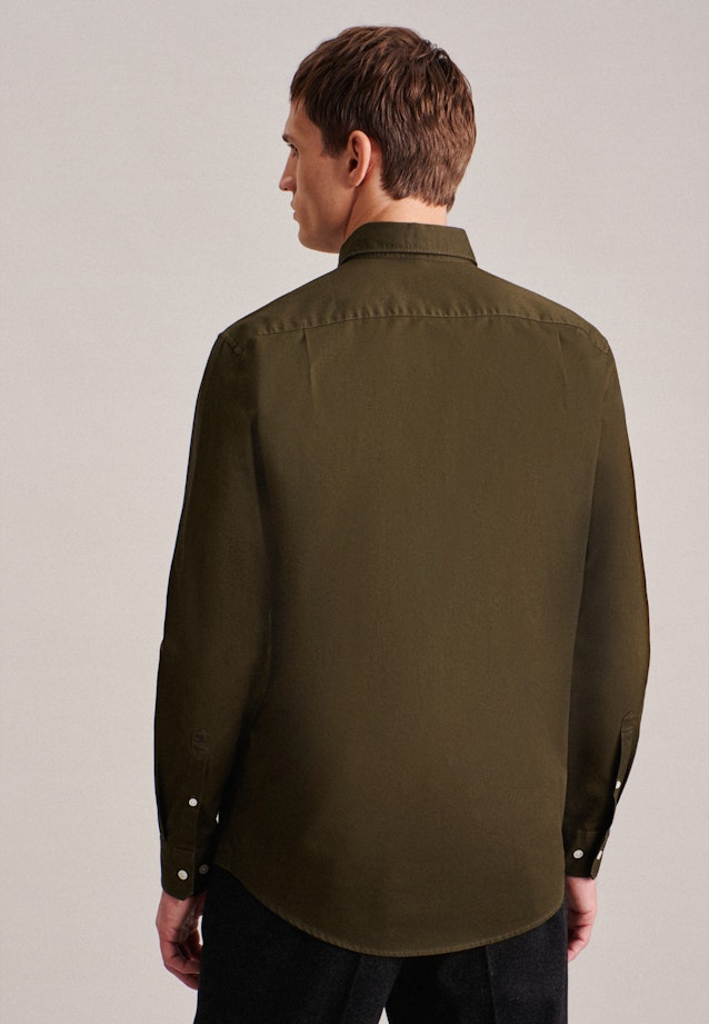 Twill Casual Hemd in Regular mit Button-Down-Kragen in Grün | Seidensticker Onlineshop