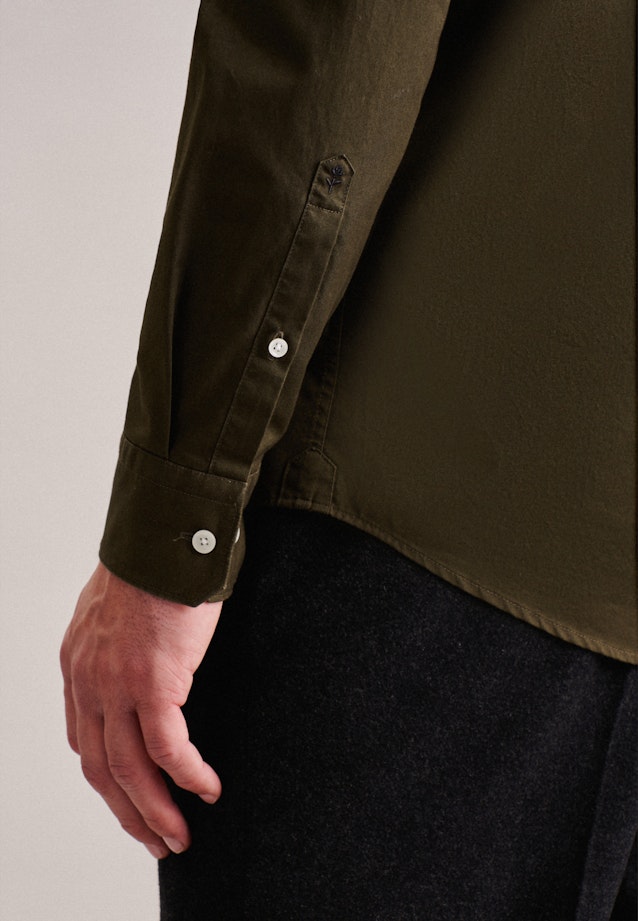 Regular Casual shirt Uni in Green |  Seidensticker Onlineshop