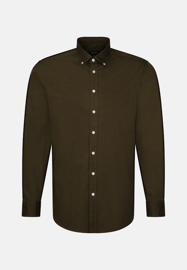 Regular Casual shirt Uni in Green |  Seidensticker Onlineshop