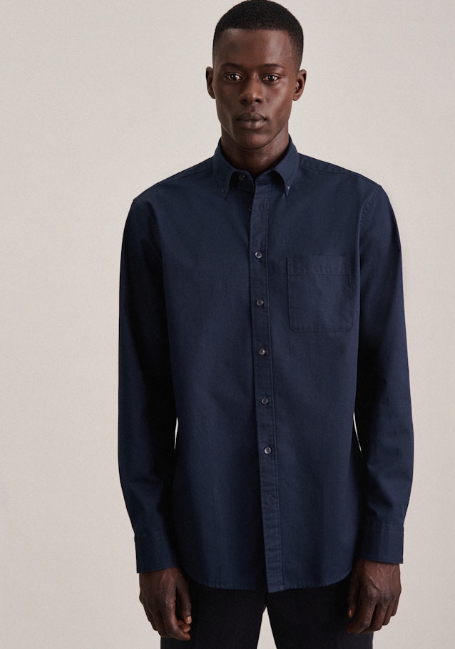 Casual Shirt in Regular with Button-Down-Collar in Dark Blue | Seidensticker Onlineshop