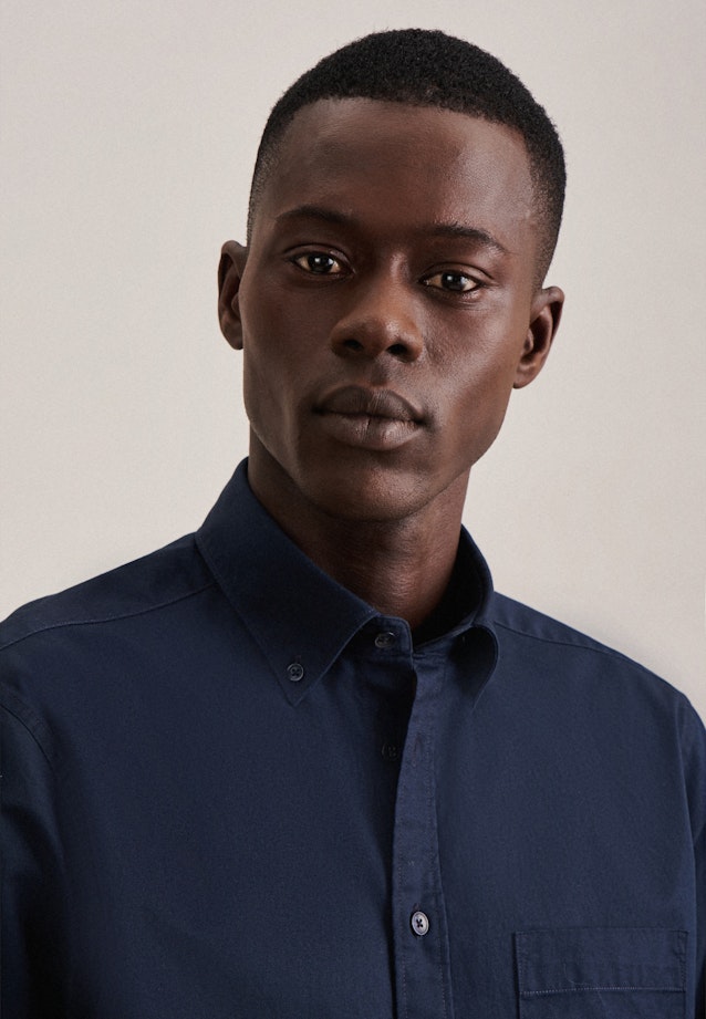 Regular Casual Hemd Uni in Dunkelblau |  Seidensticker Onlineshop
