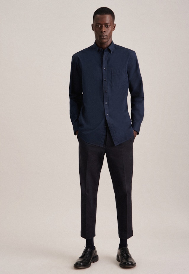 Regular Casual Hemd Uni in Dunkelblau |  Seidensticker Onlineshop