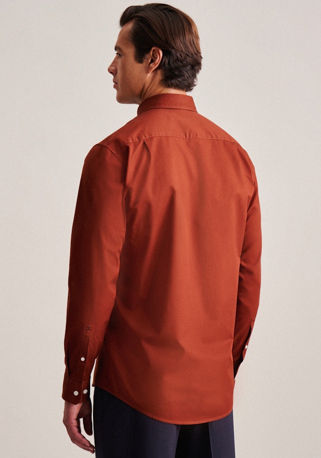 Casual Shirt in Regular with Button-Down-Collar in Orange | Seidensticker Onlineshop