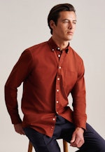 Twill Casual Hemd in Regular mit Button-Down-Kragen in Orange |  Seidensticker Onlineshop