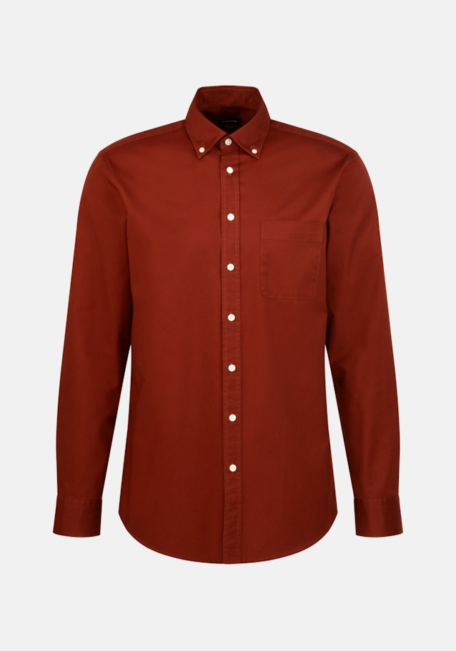 Casual Shirt in Regular with Button-Down-Collar in Orange |  Seidensticker Onlineshop