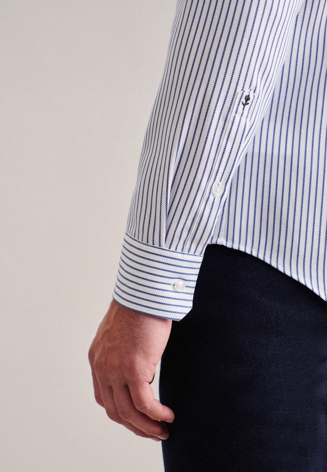 Slim Business Hemd Streifen in Mittelblau |  Seidensticker Onlineshop