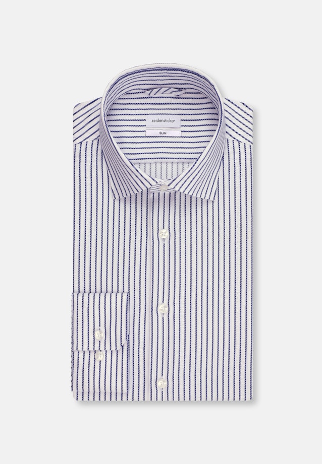 Slim Business Hemd Streifen in Mittelblau |  Seidensticker Onlineshop