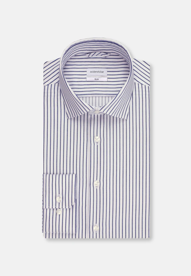 Slim Business Hemd Streifen in Mittelblau |  Seidensticker Onlineshop